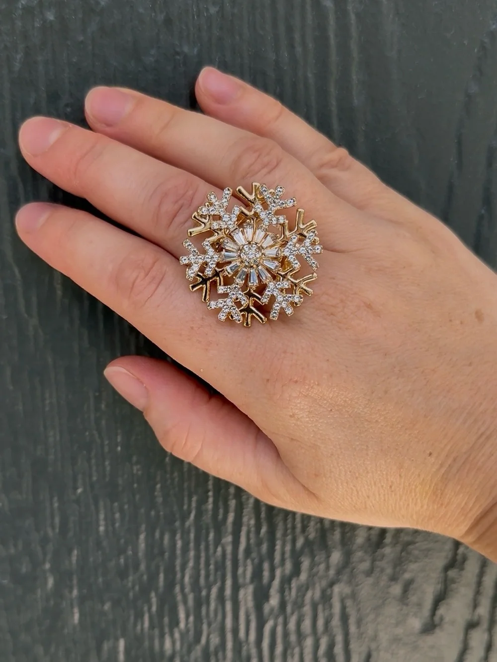 Gold Snowflake Statement Ring - Women's Jewelry